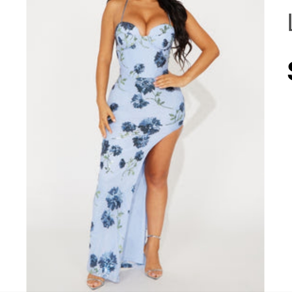 Alora Floral Sequin Gown